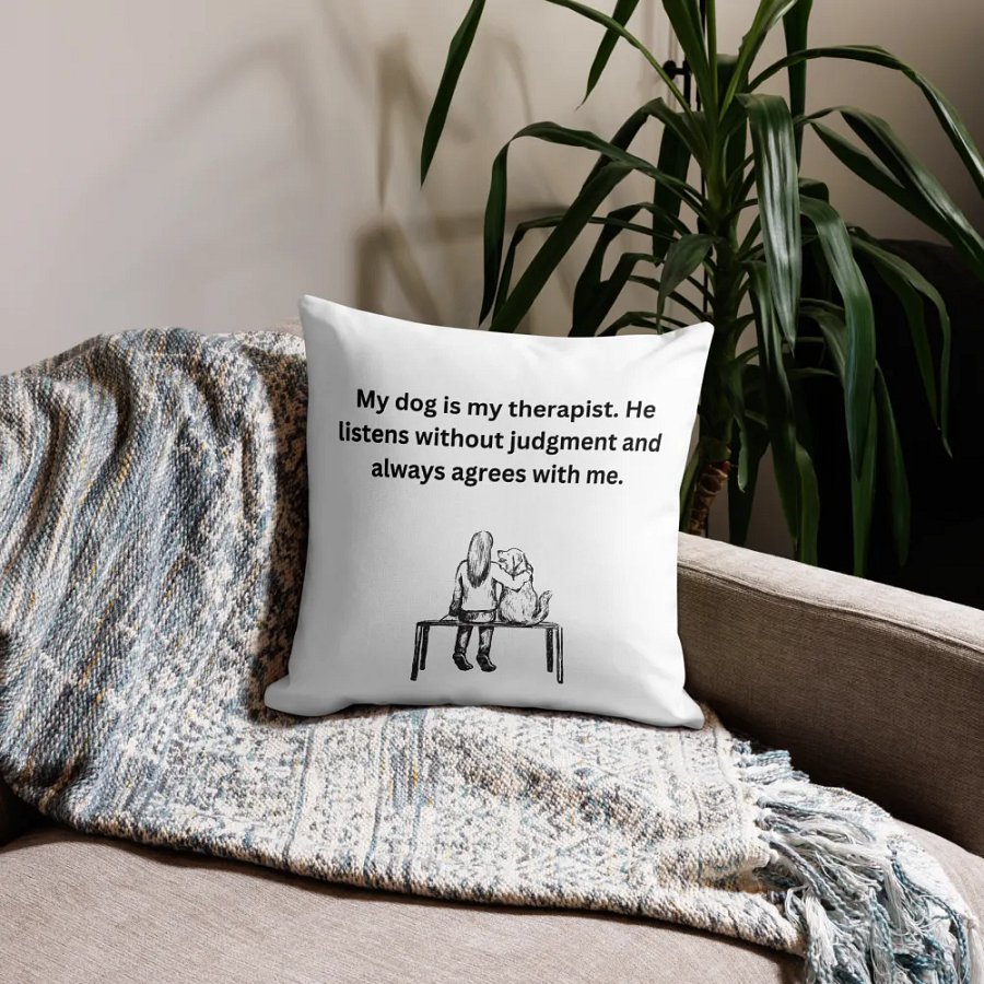 my dog is my therapist All-Over Print Pillow Case product image (3)