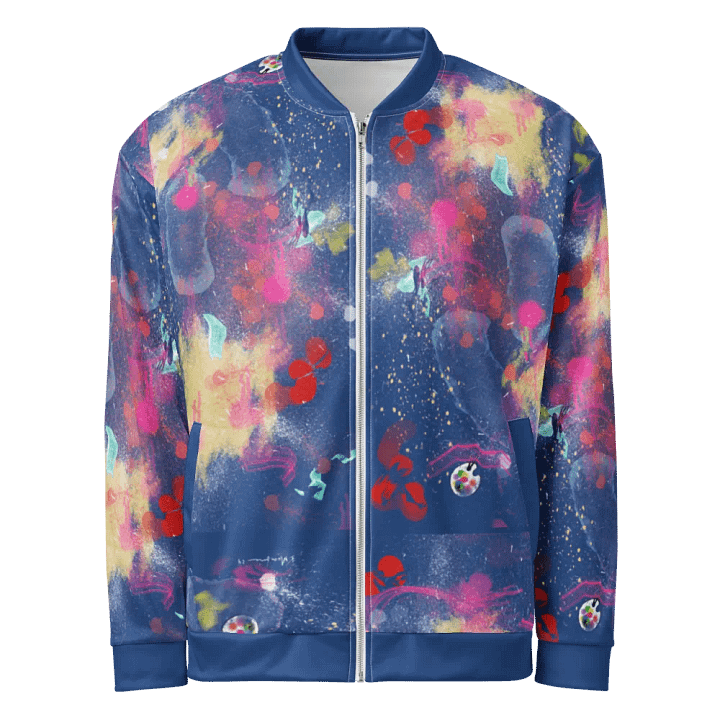 SplatterWear #7 Unisex Bomber Zip Jacket/True Blue product image (1)