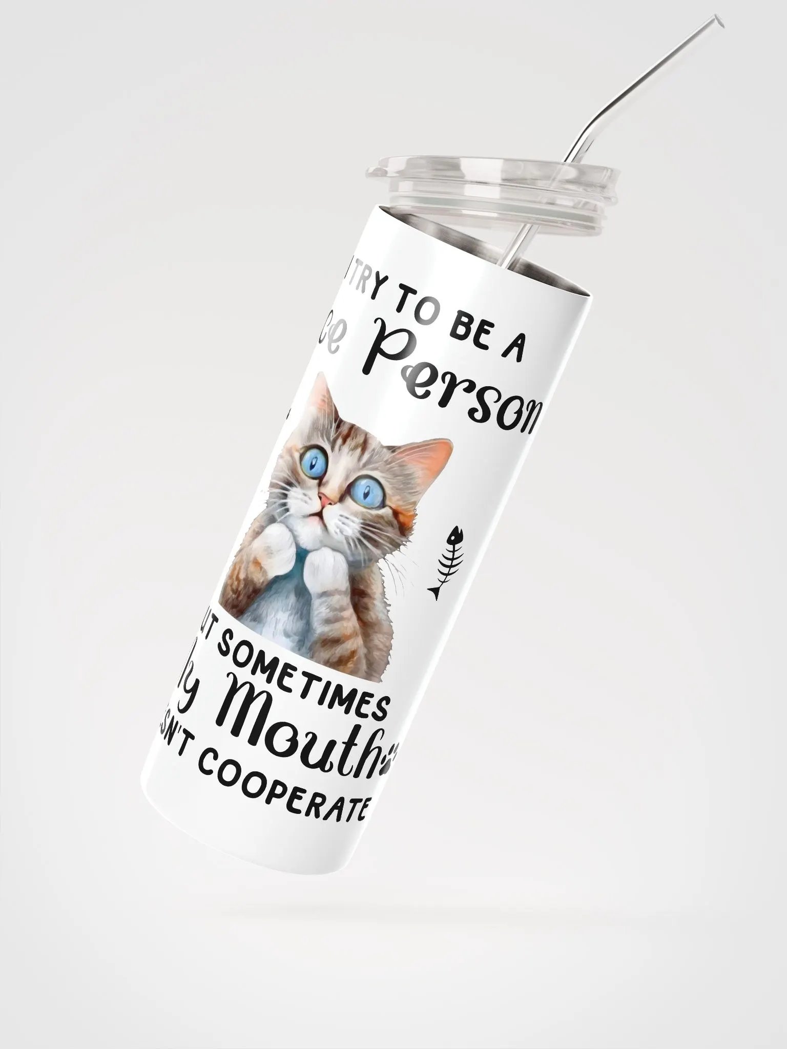 Surprised Cat Tumbler: Embrace Your Honest Charm! product image (3)