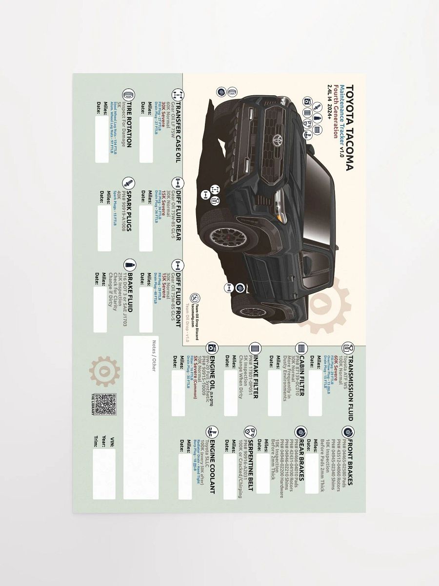 4TH GEN MAINTENANCE TRACKER V1.0 - Black product image (5)
