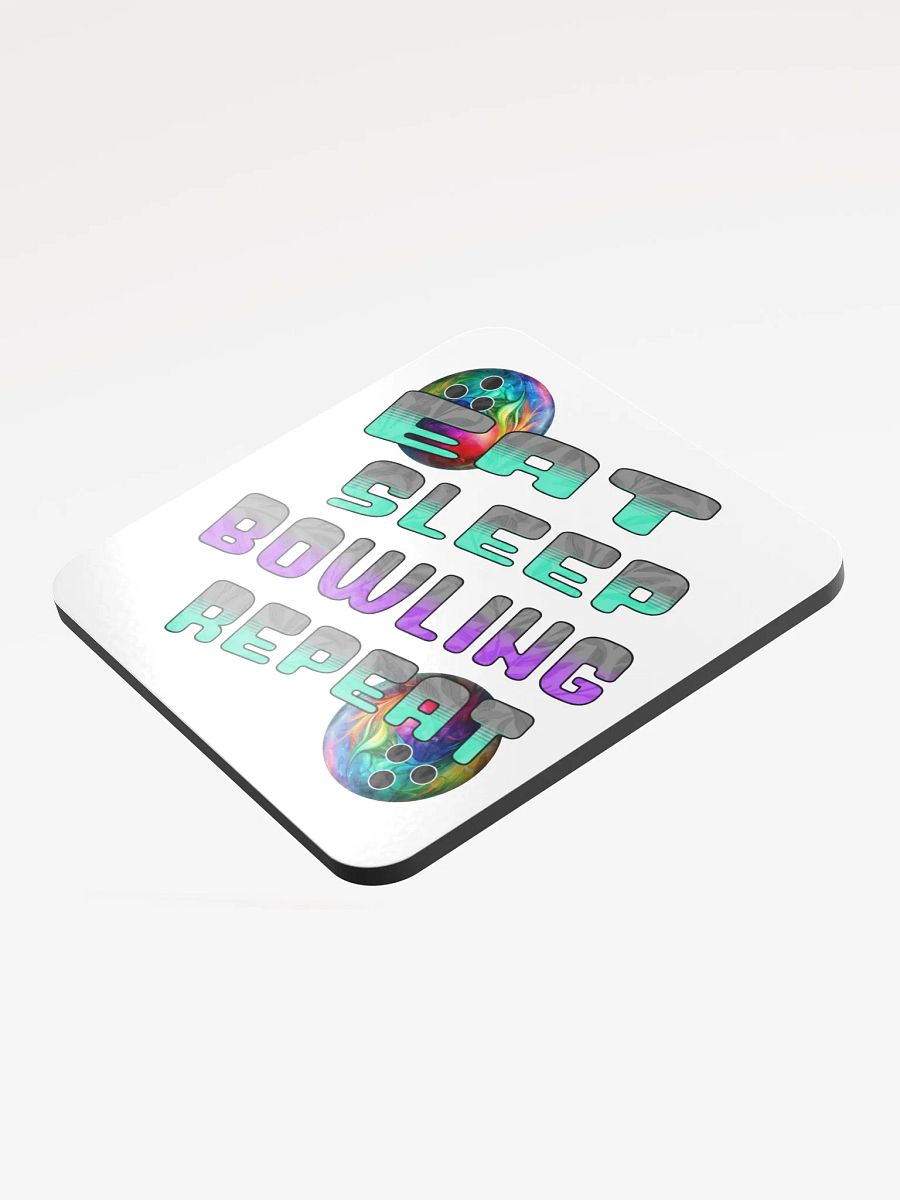 Eat Sleep Bowling Repeat Angle Colorful Ball Coaster Set product image (3)