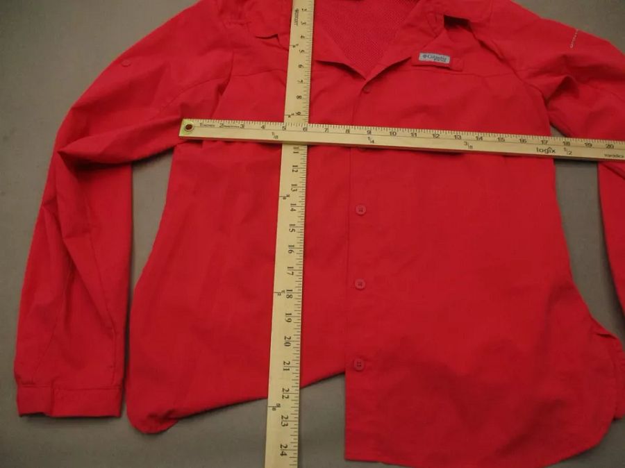 Columbia PFG OMNI-SHADE Size XL (18-20) Girls Pink Lined Button Down Shirt 919 product image (5)
