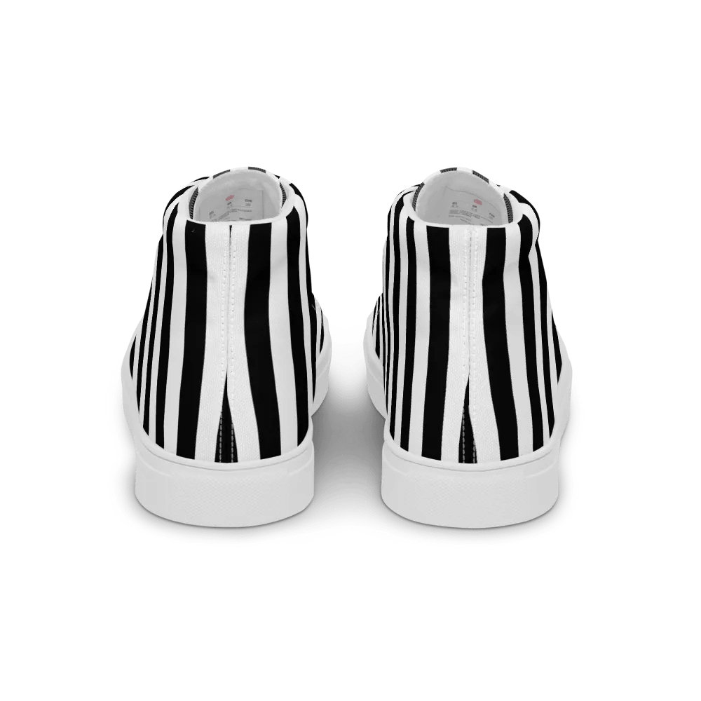 Women's Black And White Striped High Tops product image (4)