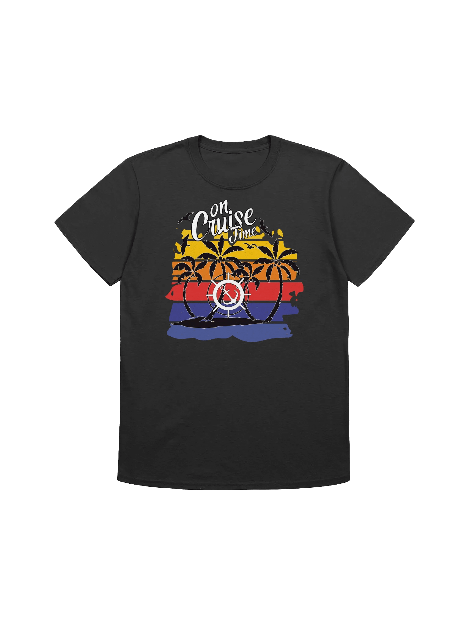 On Cruise Time Design-Tropical Vacation Graphic T-Shirt product image (7)