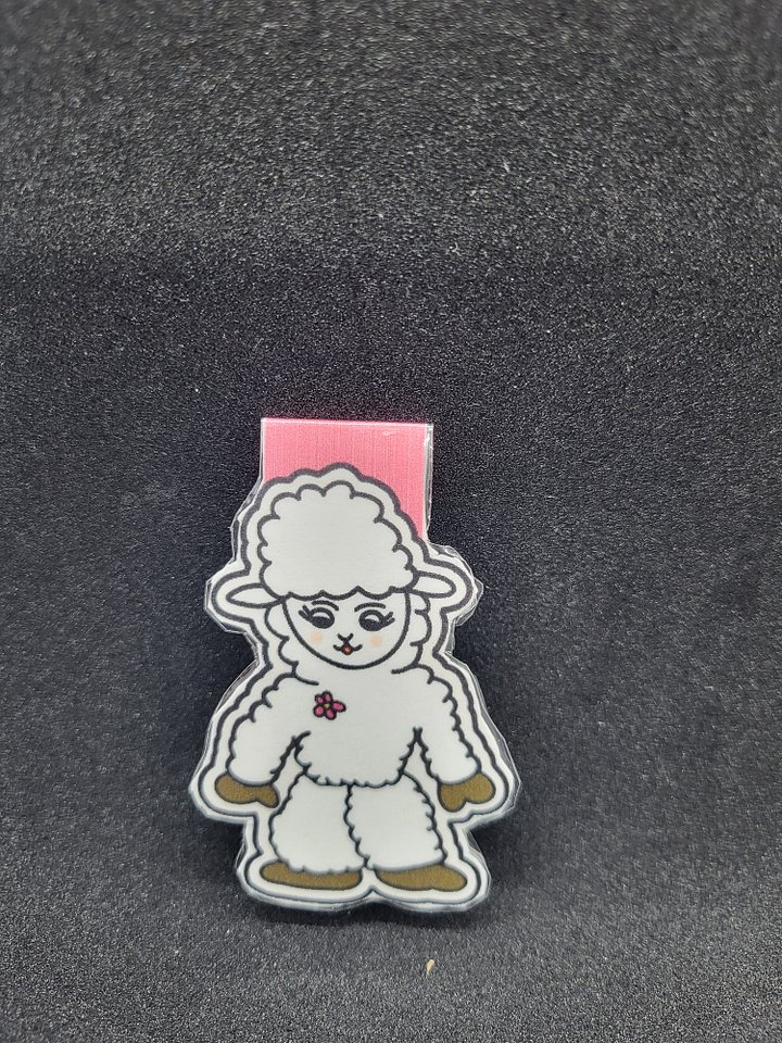 Cute Cartoon Lambie Cut Out Magnetic Laminated Bookmark for Farm Animal Lovers product image (1)