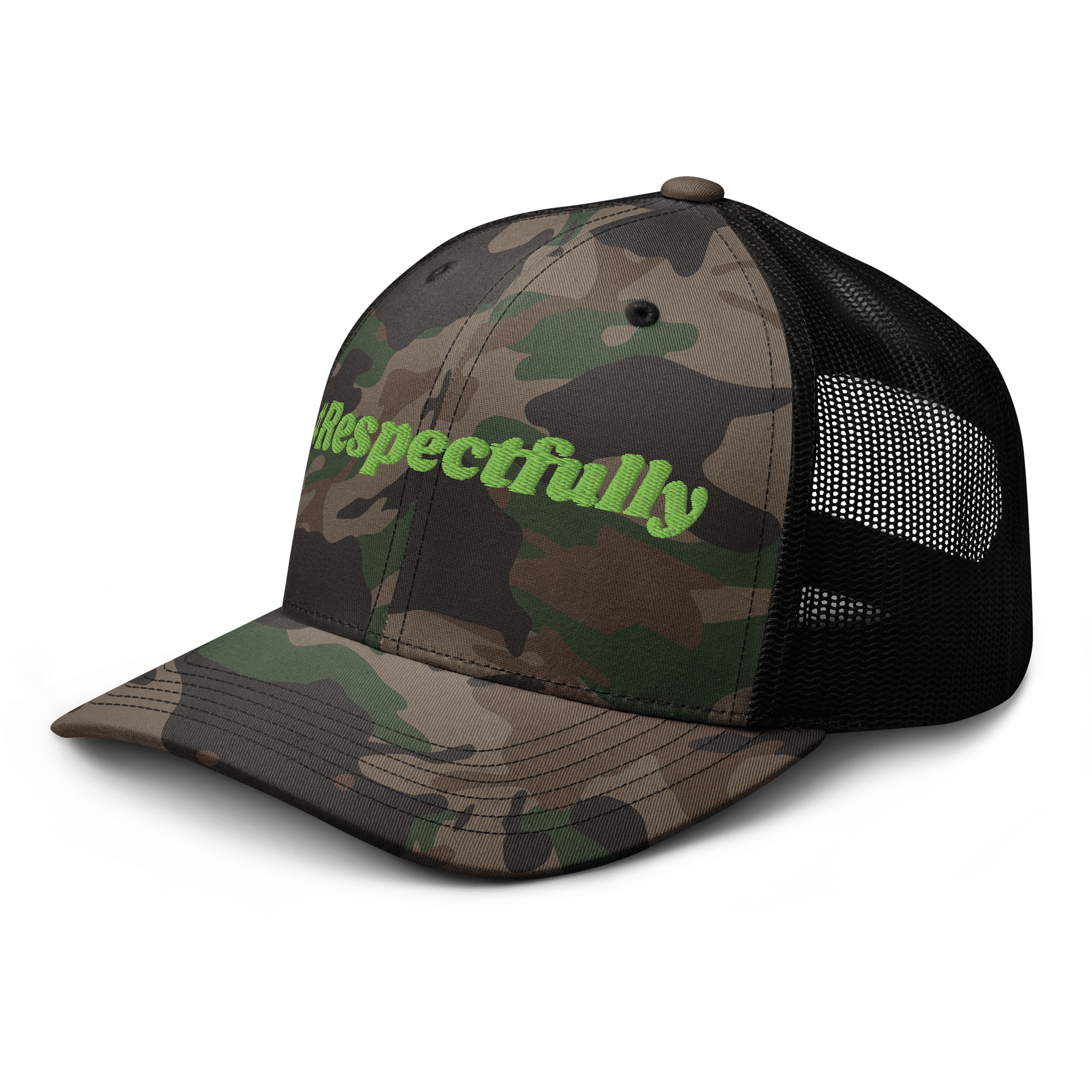 #Respectfully Kick Exclusive Camo Trucker Hat product image (6)