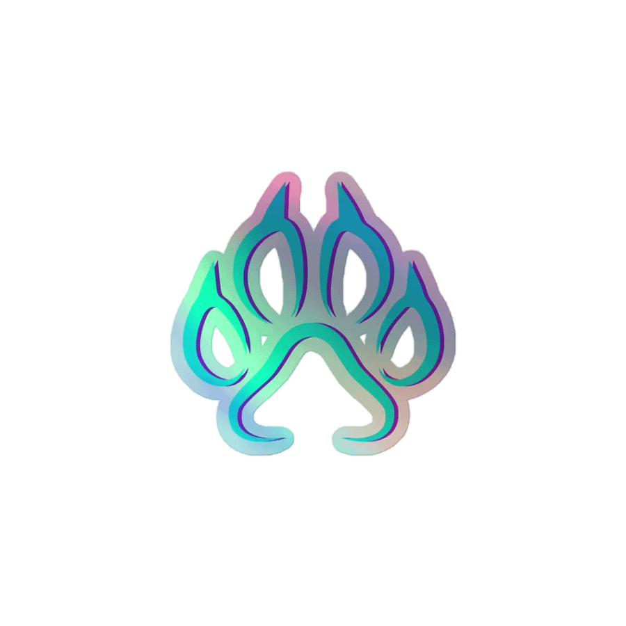 Vibrant SportyTiger Paw Holographic Sticker product image (1)