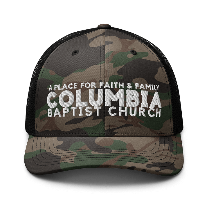 "a place for faith & family" - Otto Cap Camouflage Trucker Hat product image (1)