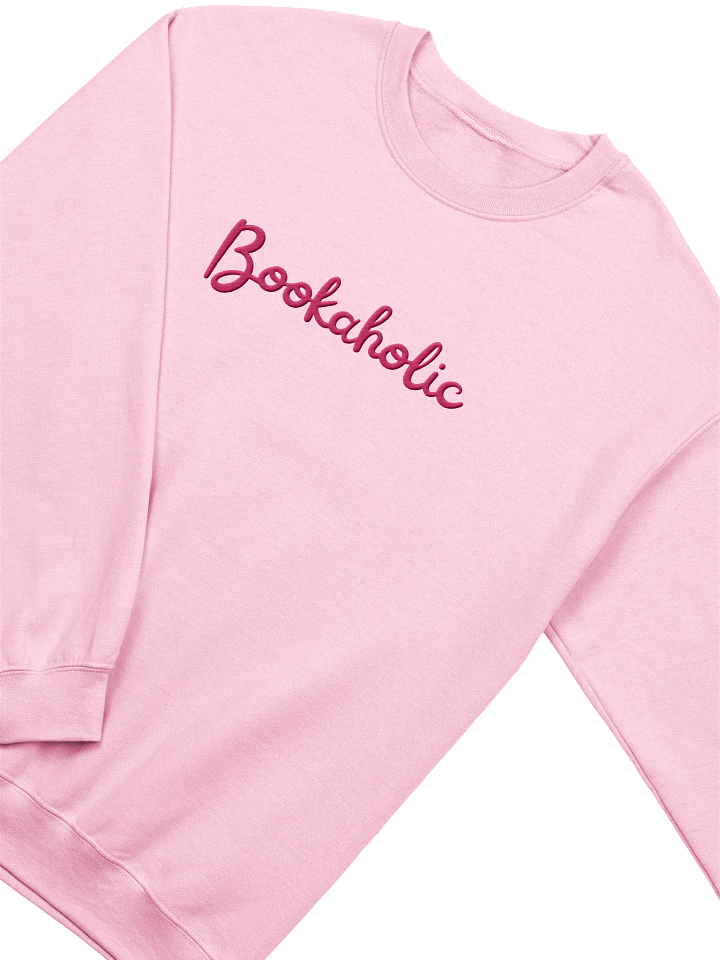 Bookaholic Embroidered Crewneck Sweatshirt - Pink Font product image (2)
