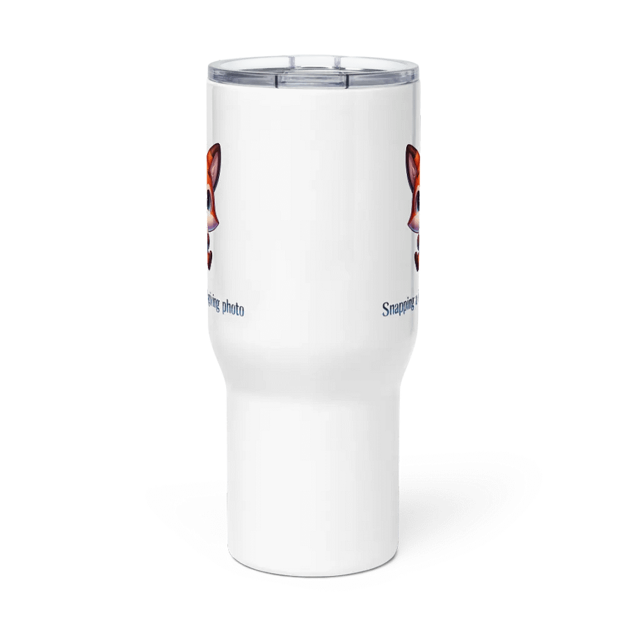 Snapping A Thanksgiving Photo Cute Fox Travel Mug With A Handle product image (3)