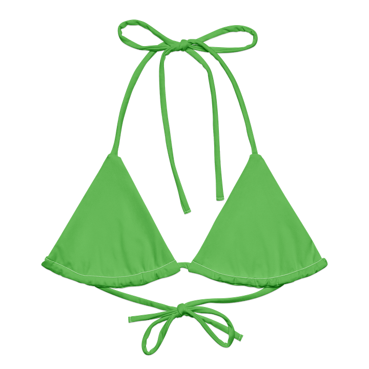Stadiium Grass Green Solid Color String Bikini Top product image (1)