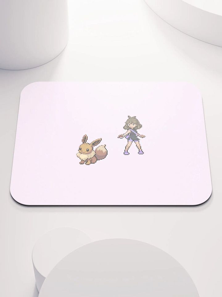 Pixel Art Pokemon Trainer & Eevee Mouse Pad product image (1)