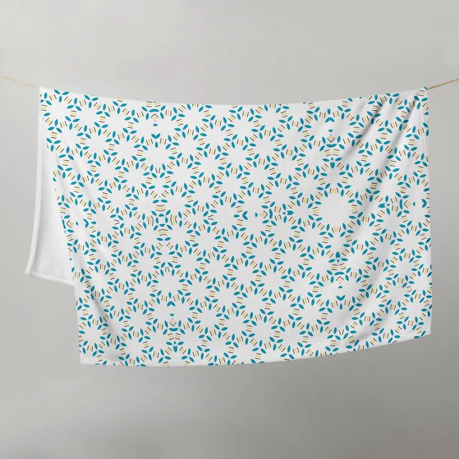 Harmony Hues Throw: Teal, White & Yellow product image (5)