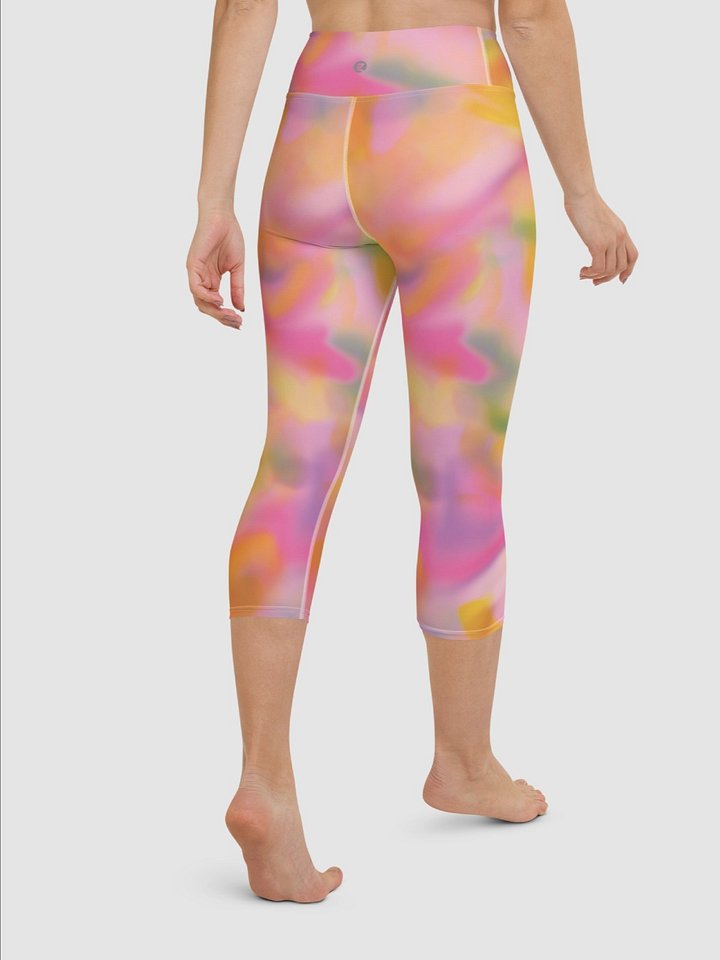 Capri Leggings "Sweet Pastel Tie Dye in Orange Light Pink" product image (1)