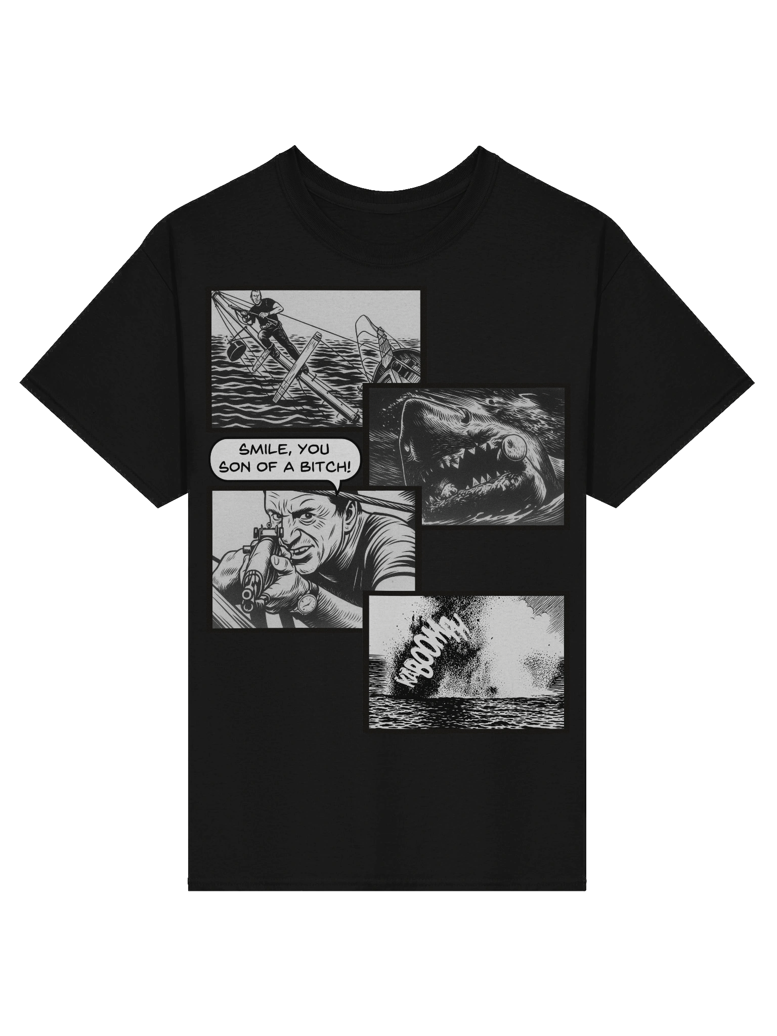 Jaws inspired Smile, You Son Of A Bitch Scene Tee product image (3)