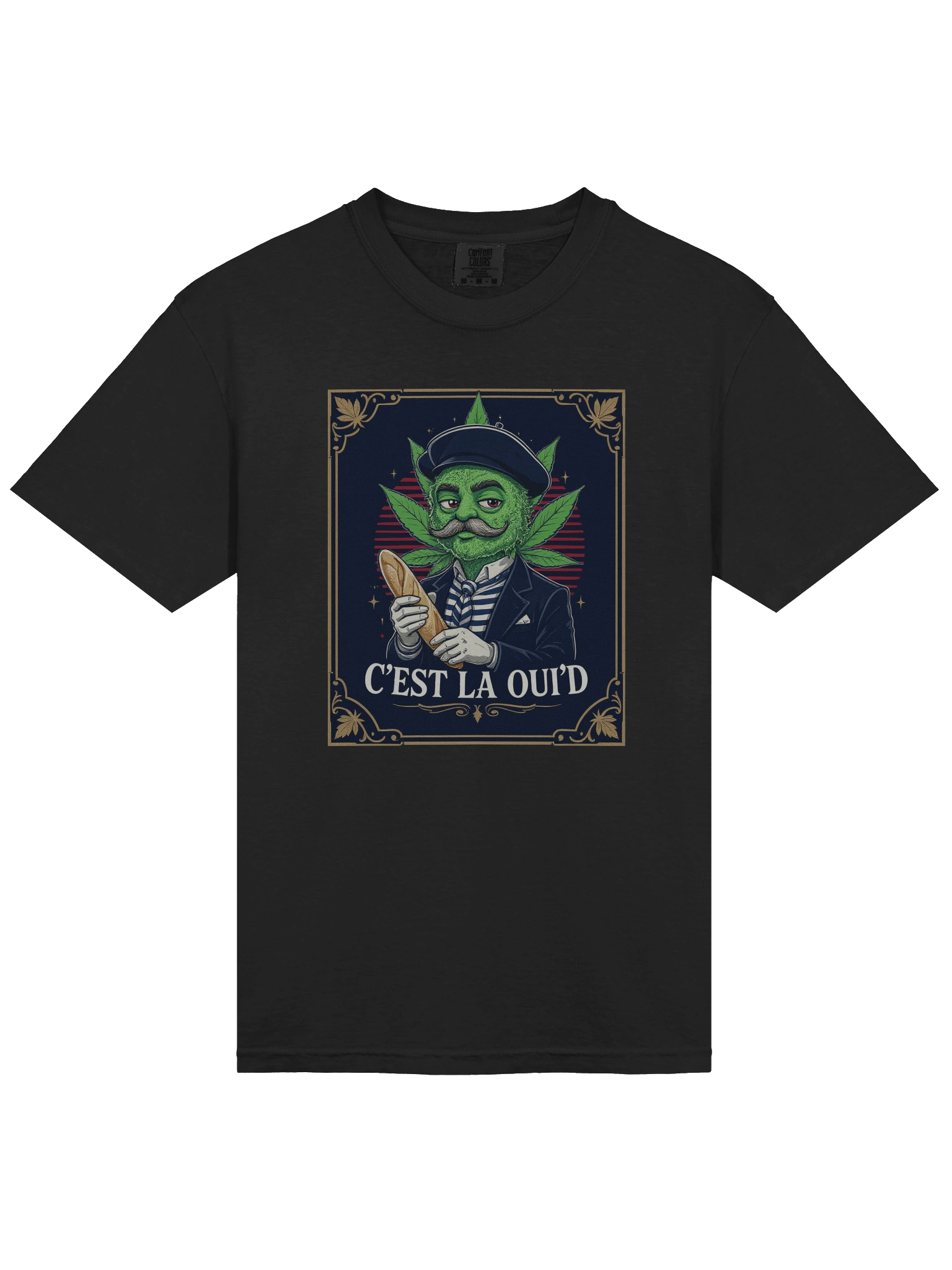 C'est La Oui'd French Stoner T-Shirt | Funny Cannabis Weed Meme Shirt | Vintage Garment Dyed Tee product image (5)