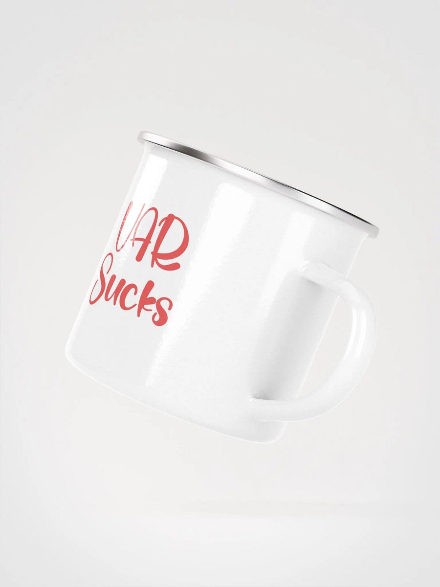 Bold Red 'VAR Sucks' Enamel Mug product image (3)