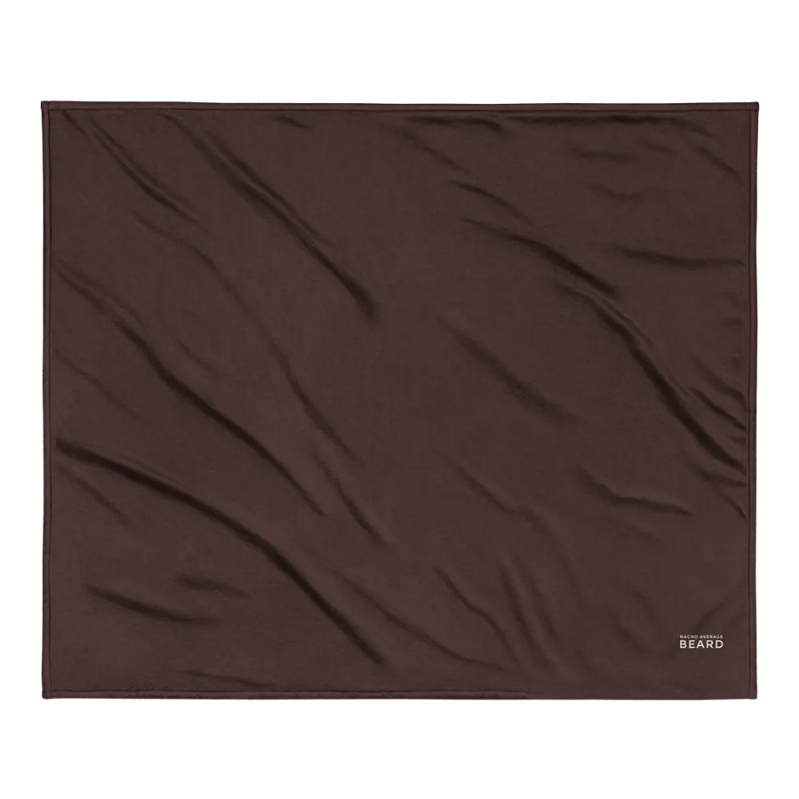 Nacho Average Beard Embroider Sherpa Blanket (Brown/ White) product image (2)