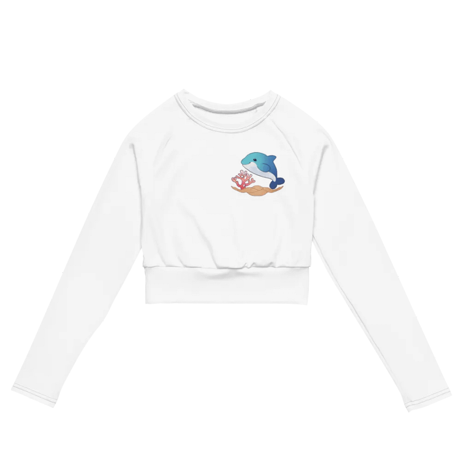 Chibi Dolphin Long Sleeve Crop Top product image (2)