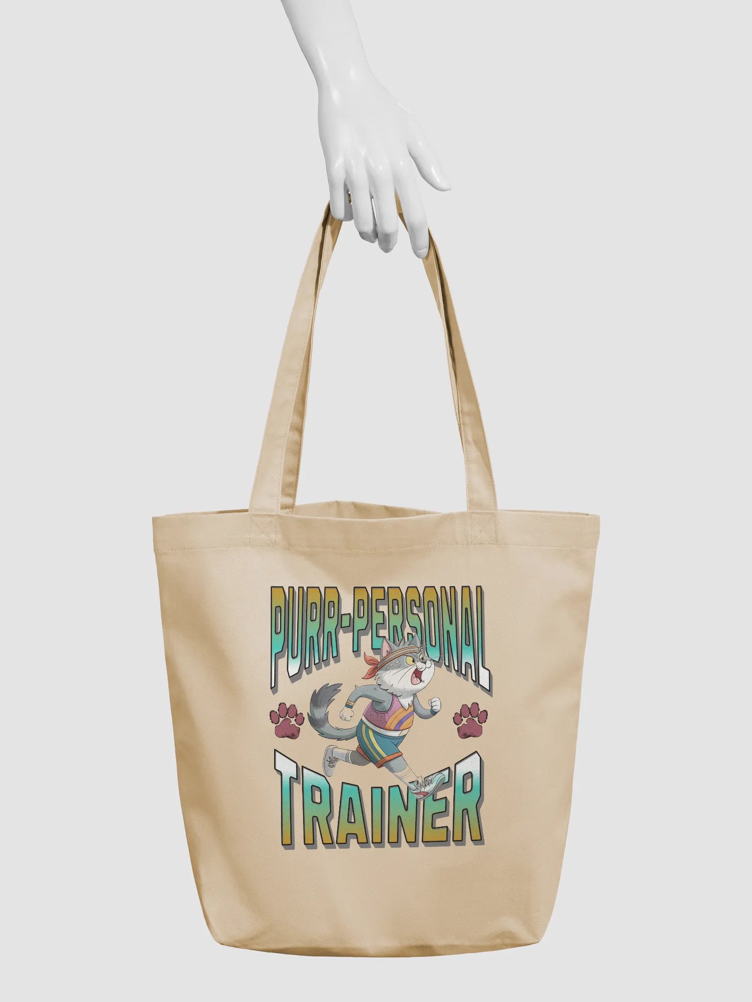 Purr Personal Trainer Cat Organic Cotton Tote product image (6)