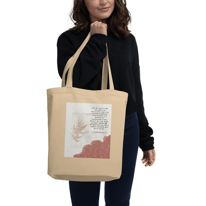 2 corinthians 12:9 tote bag product image (2)