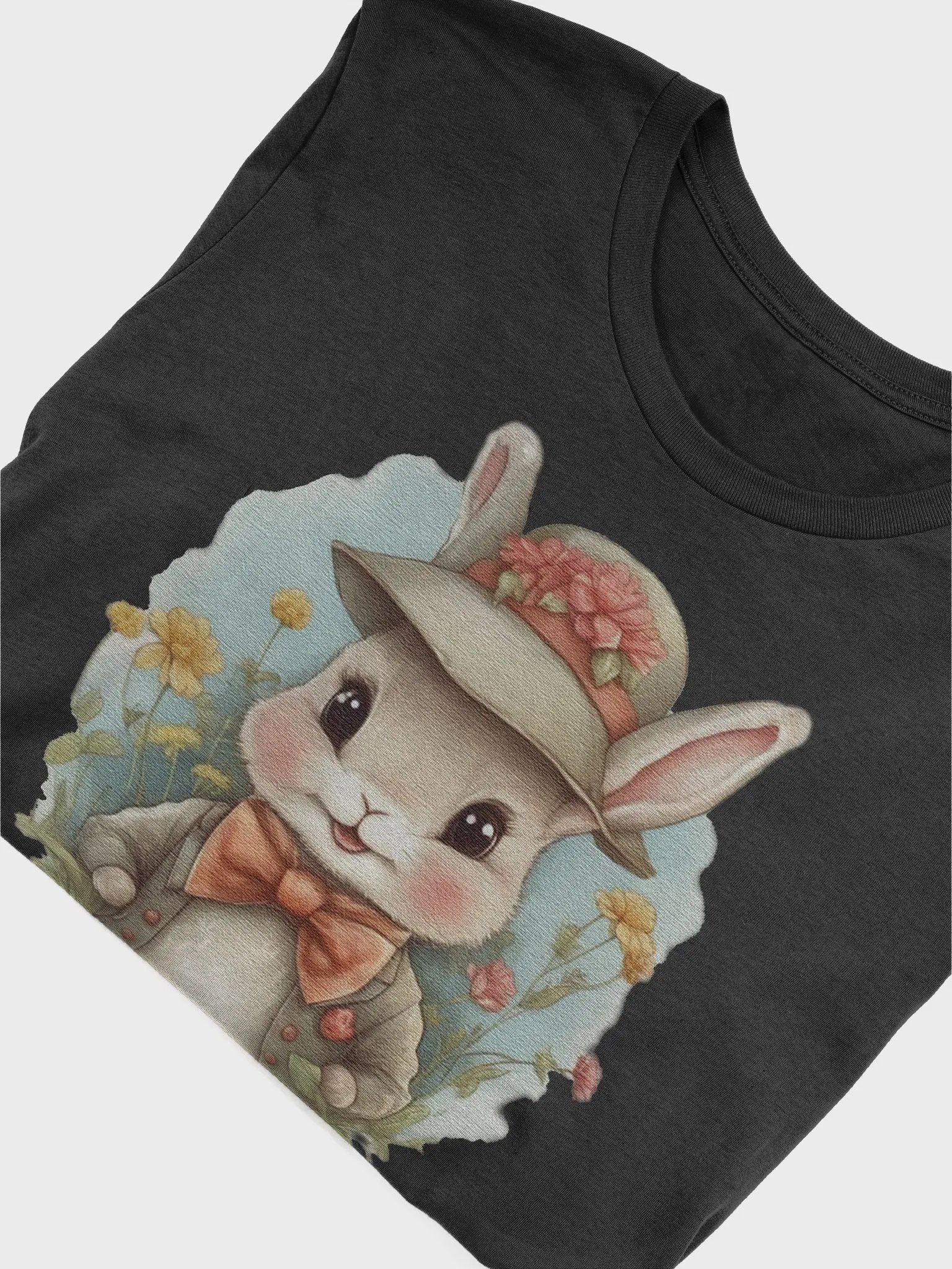 Cute little rabbit wearing a hat and a bow tie Supersoft T-Shirt product image (5)