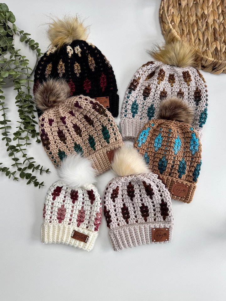 Starlight Hat Crochet Pattern | Mosaic Crochet Beanie Pattern | Overlay Mosaic Crochet | 6 Sizes Baby to Adult product image (2)