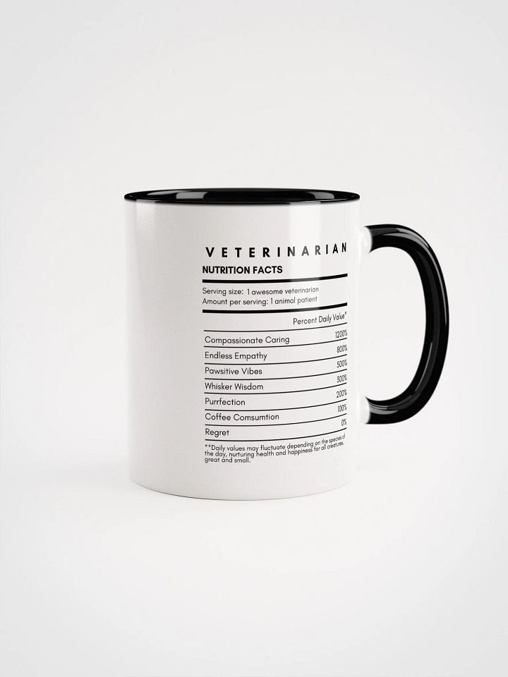 "Veterinarian Nutrition Facts" Ceramic Mug with color inside product image (1)