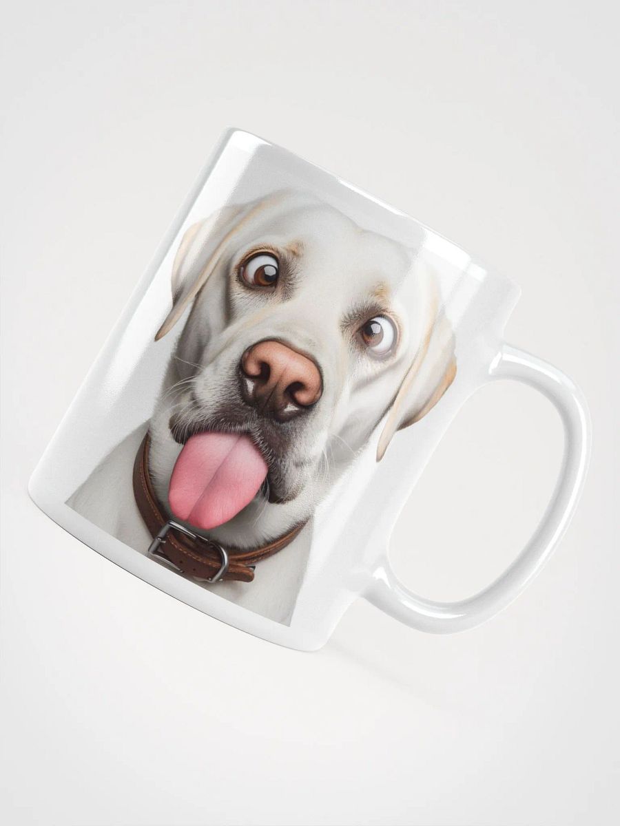 Rude White Labrador #Humorous Glossy Mug - White product image (4)