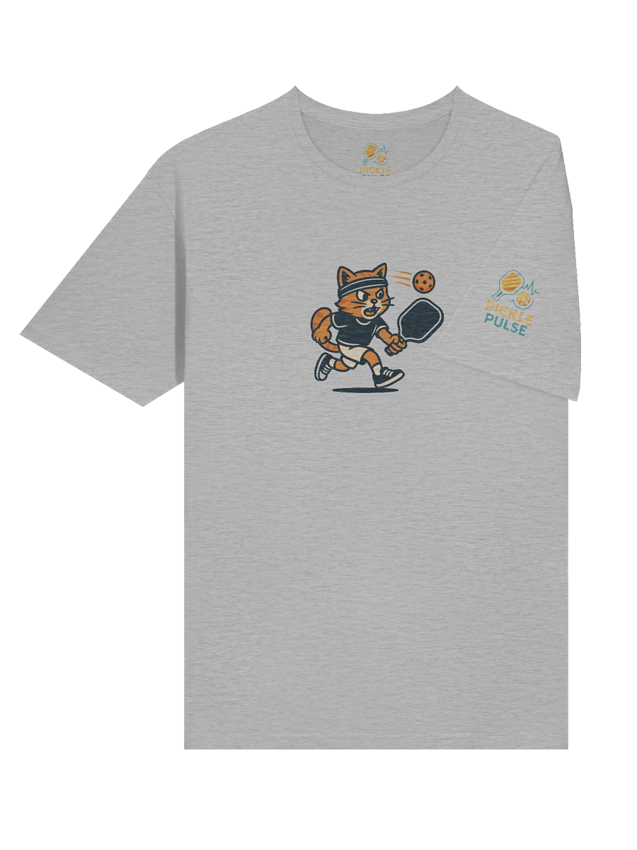 Pickleball Power Cat T-Shirt – Funny Unisex Tee with Fierce Orange Tabby Pickleball Smash Chest Print product image (6)