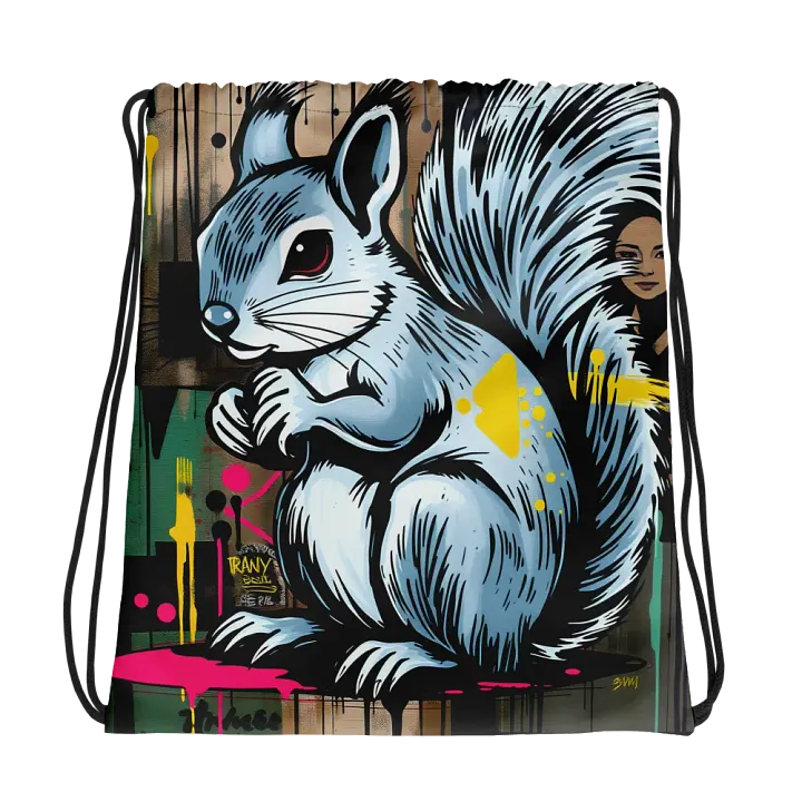 Pooky! The Graffiti Squirrel All-Over Drawstring Bag product image (1)