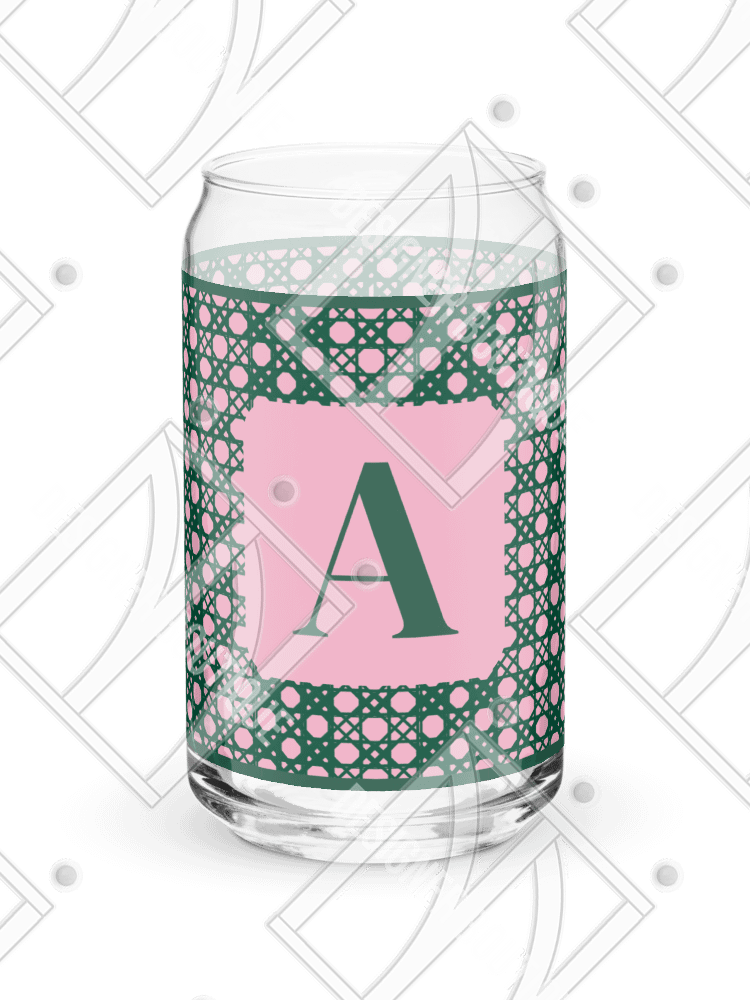 Verdant Garden Monogram A Can-Shaped Glass product image (1)
