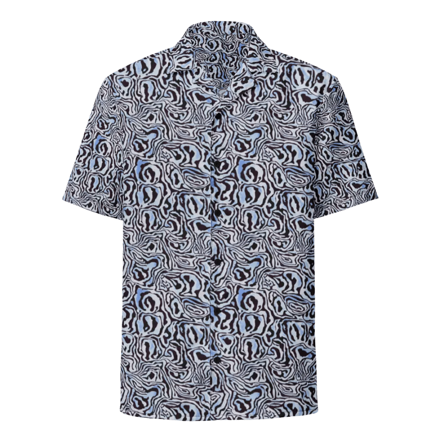 Blue Black Snake Pattern Hawaiian Shirt product image (1)