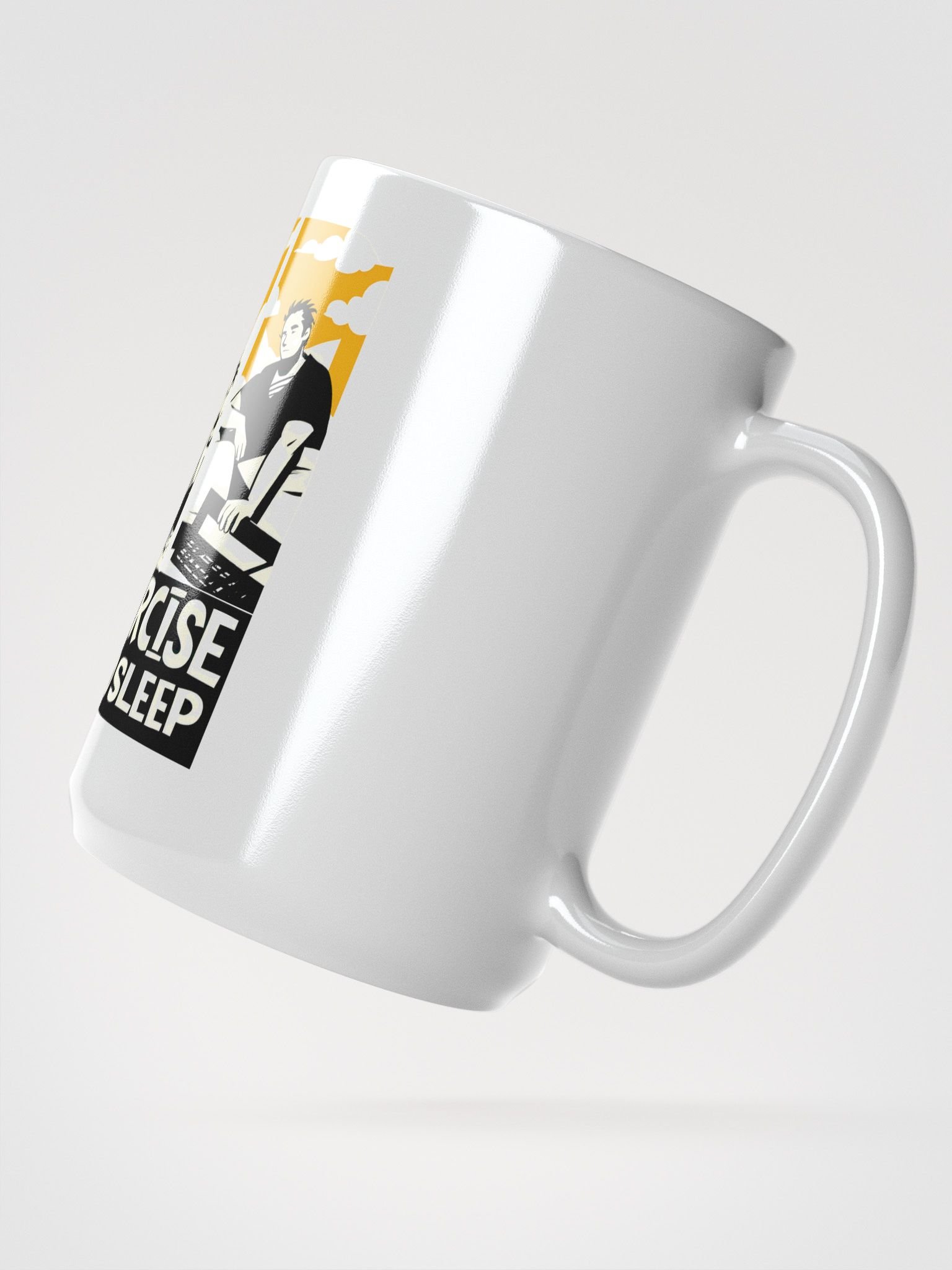 Global Wellness Mantra | Wake, Eat, Exercise, Sleep Art Glossy Mug product image (2)
