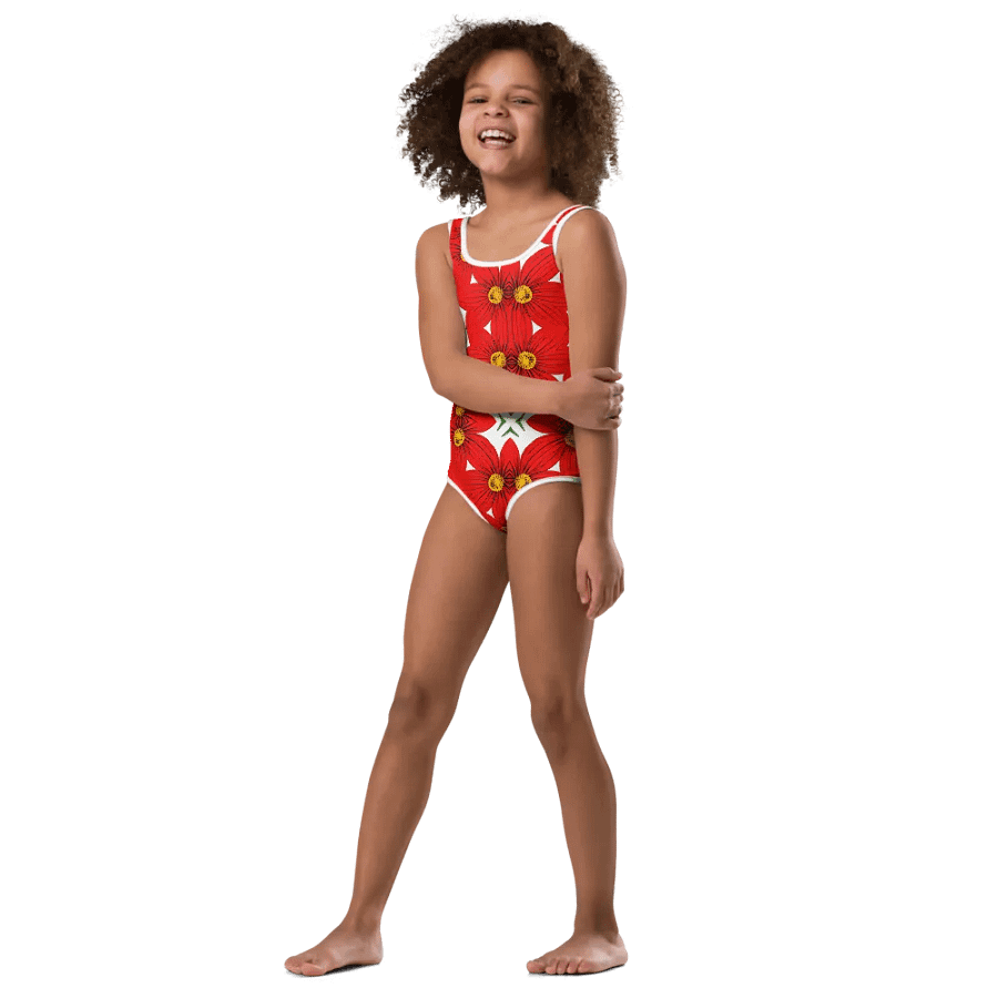 Vibrant Floral Symphony Kids Swimsuit product image (4)