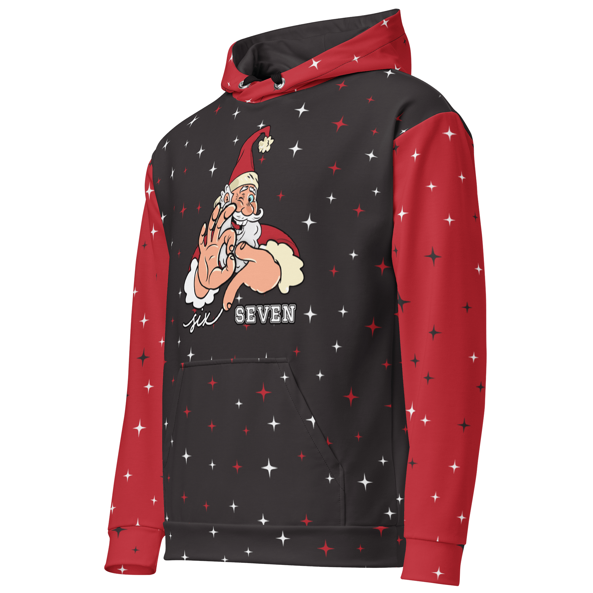 Funny Christmas Hoodie - Six Seven Santa 67 meme product image (2)