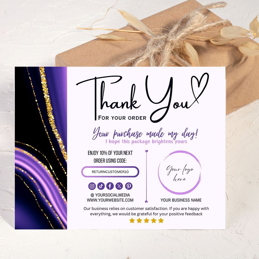 Amethyst - Thank You Card Template product image (3)