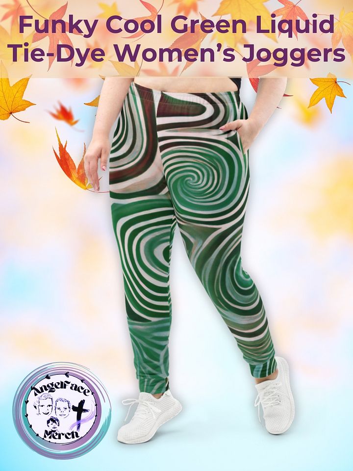 Funky Cool Green Liquid Tie-Dye Women's Joggers product image (1)