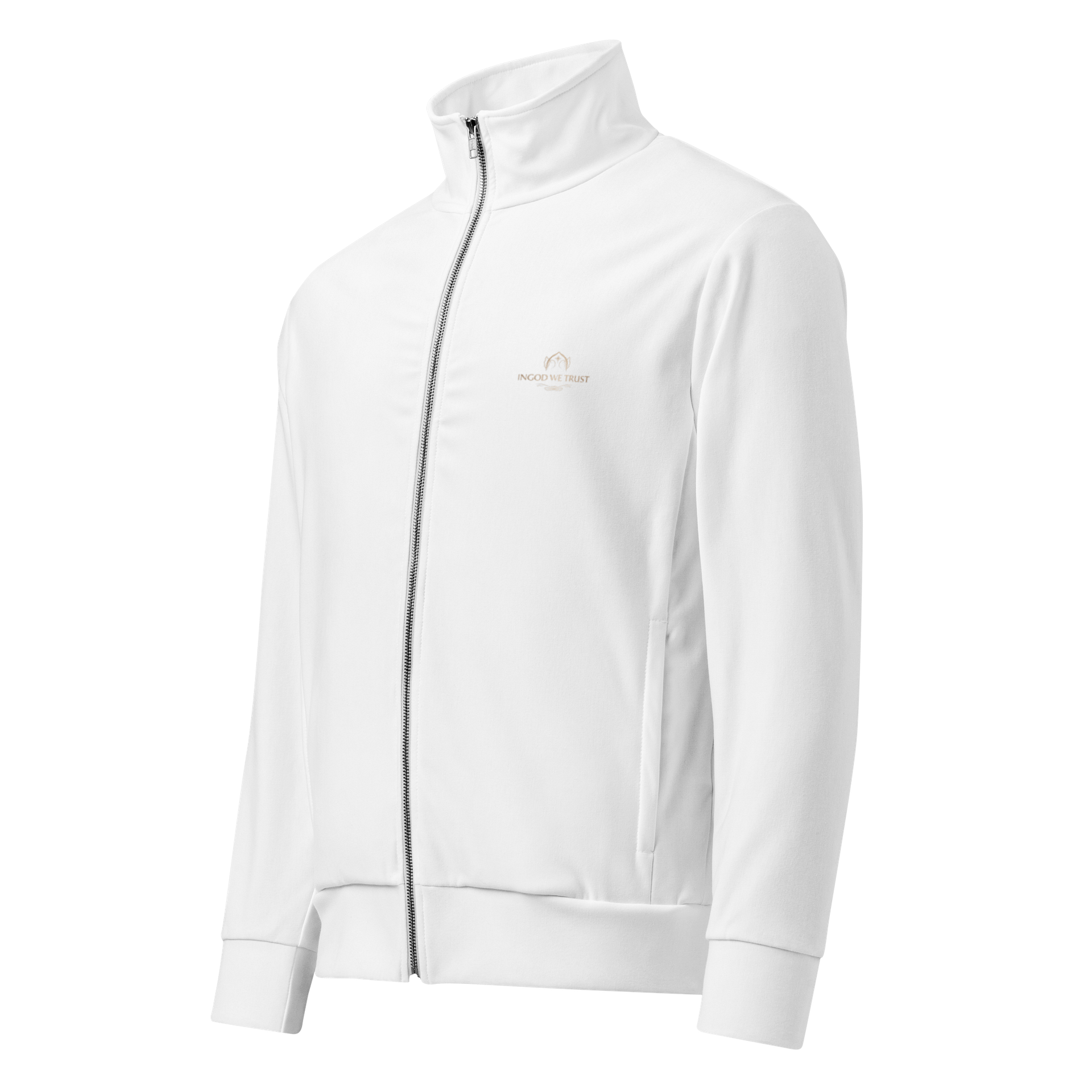 "Quiet Declaration" Zipper Jacket | Minimalist Christian Outerwear | Subtle Faith Embroidery | Premium White Hoodie Coat product image (1)