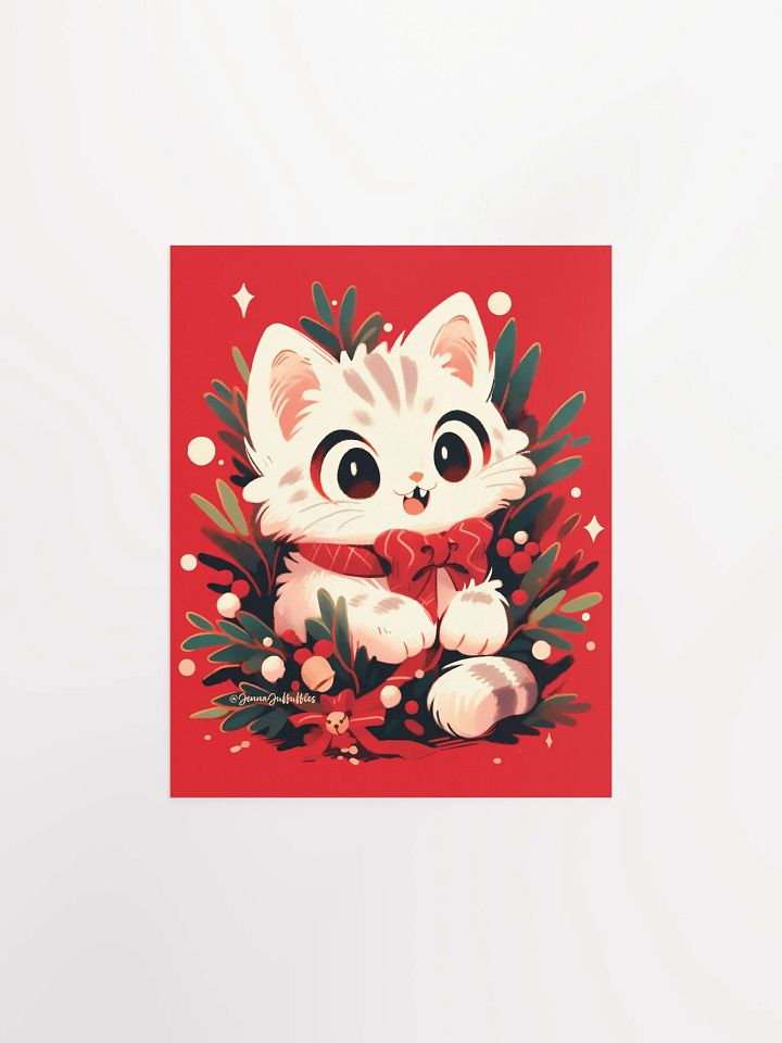 Holiday Holly Cat | Matte Paper Print product image (2)