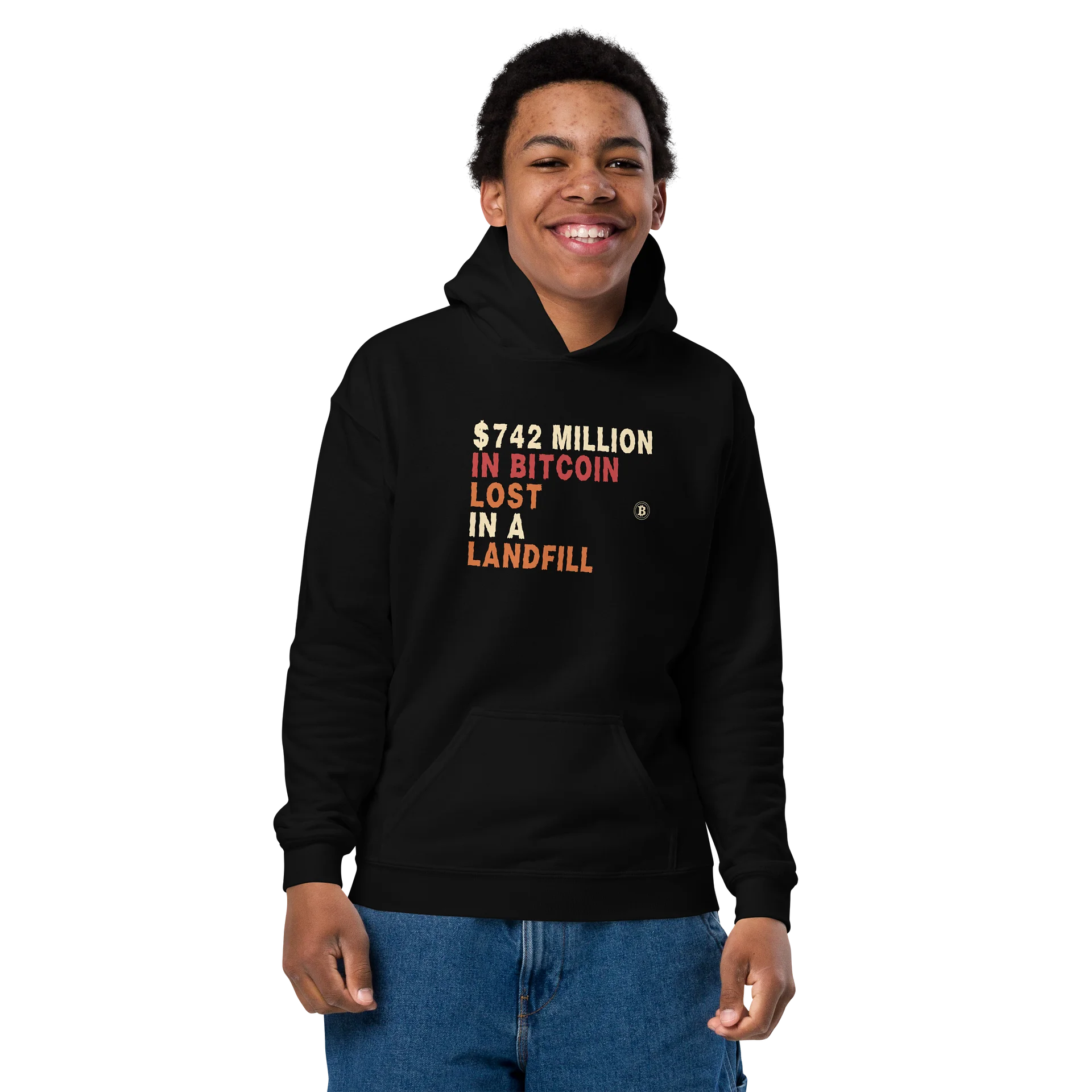 Keep your Bitcoin Code Safe Youth Hoodie product image (2)