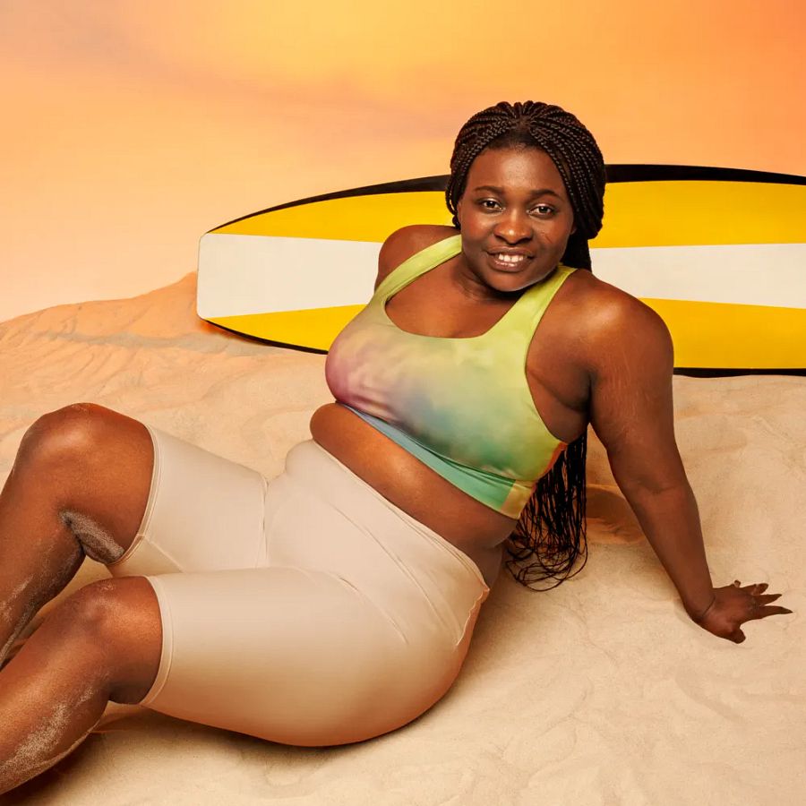 Blur cloud rainbow Design Longline Sports Bra - v12 product image (7)