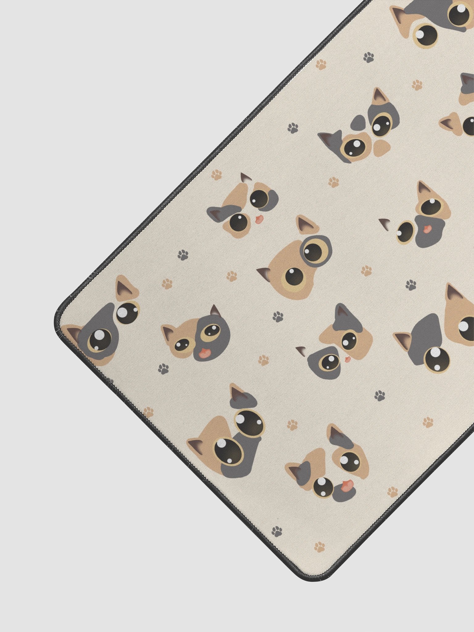 Cute Calico Cat Faces (Yellow Eyes) Desk Mat 12" x 22" product image (2)