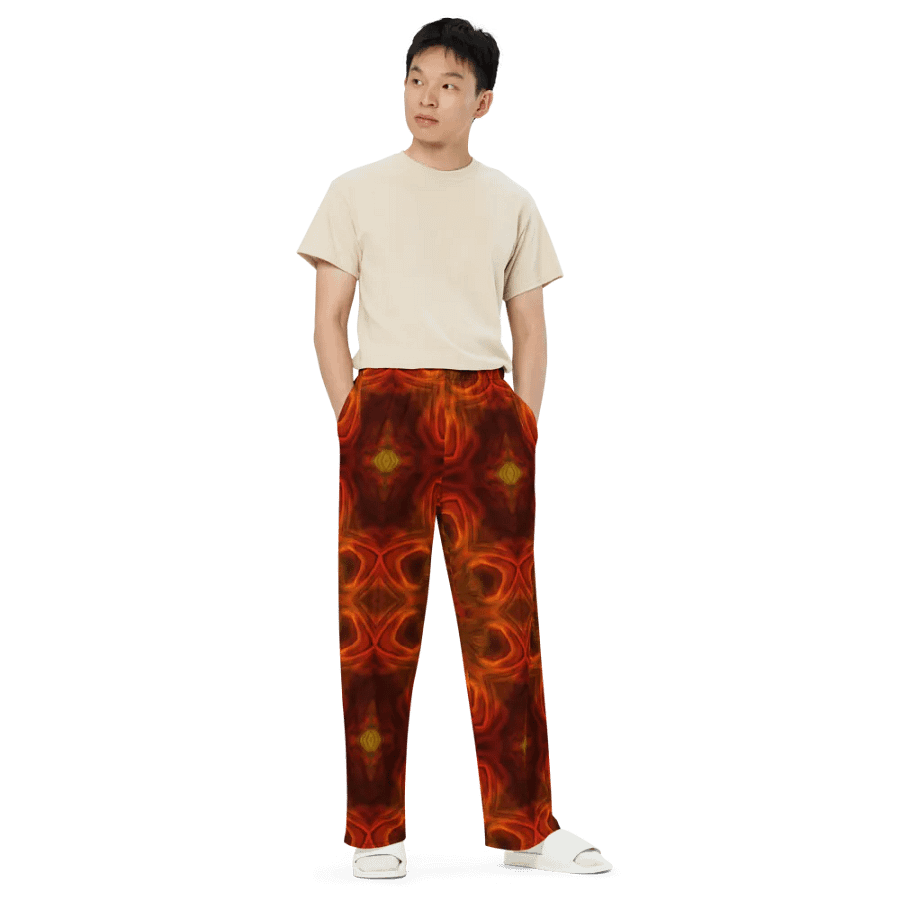 Orange Soft Kaleidoscope Wideleg Pants product image (6)