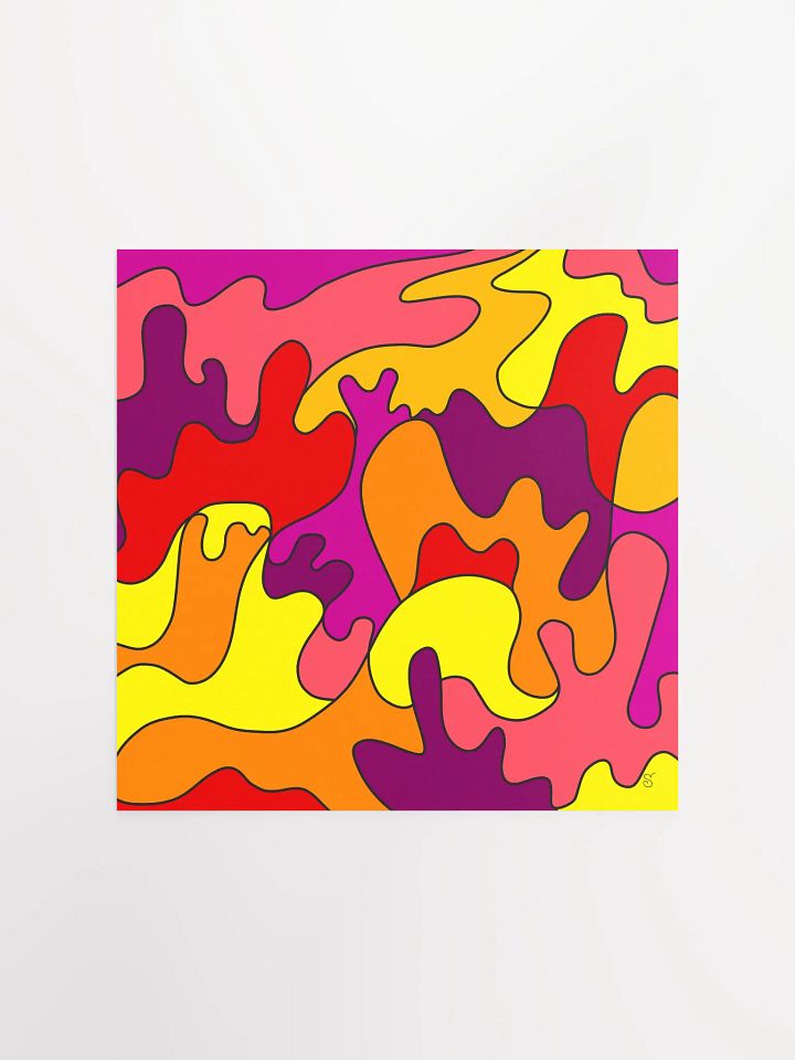 Vibrant Mosaic Waves Poster - Abstract Square No. 3 product image (1)
