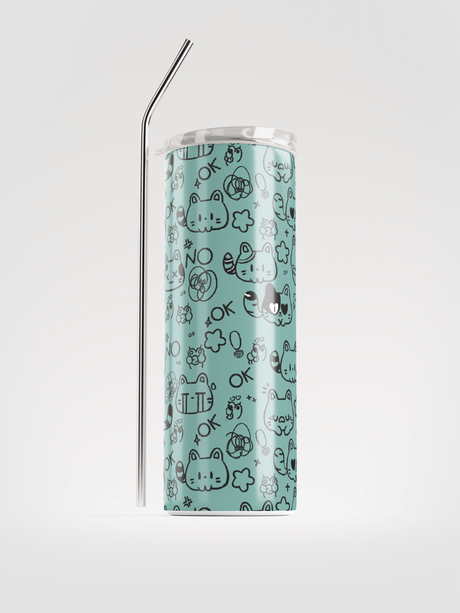 Cat Doodle Stainless Steel Tumbler product image (1)