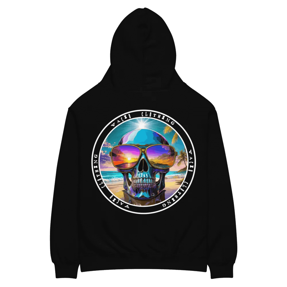 VACIO Beach Vibes Skull Premium Relaxed Fit Hoodie product image (8)