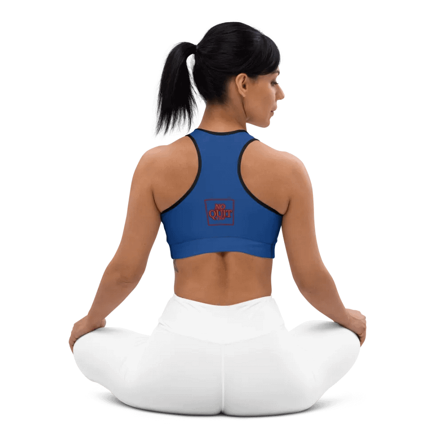 No Quit Club- Blue Moisture Wicking Sports Bra product image (9)