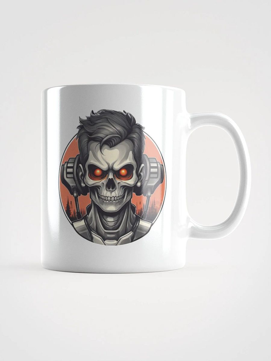 Cyberpunk Skull with Red Eyes and Headphones Mug product image (1)