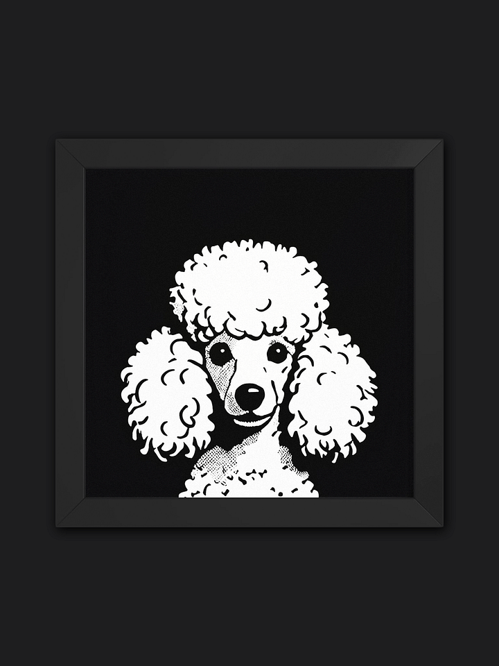 Pop Art Poodle White On Black Framed Print product image (1)